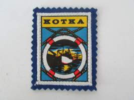 Kotka -kangasmerkki / matkailumerkki / hihamerkki / badge -pohjaväri sininen