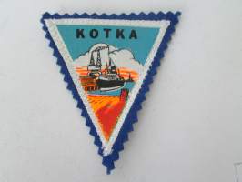 Kotka -kangasmerkki / matkailumerkki / hihamerkki / badge -pohjaväri sininen