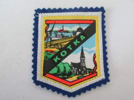 Kotka -kangasmerkki / matkailumerkki / hihamerkki / badge -pohjaväri sininen