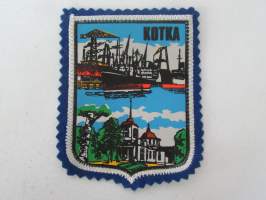 Kotka -kangasmerkki / matkailumerkki / hihamerkki / badge -pohjaväri sininen