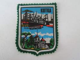 Kotka -kangasmerkki / matkailumerkki / hihamerkki / badge -pohjaväri vihreä