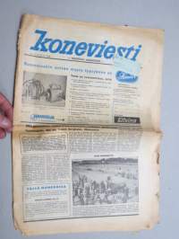 Koneviesti 1958 nr 14, 13.8.1958, Maaseudun sähköistäminen, Salon puimurinäytös, Fiat 411 R, Fiat näyttelyvaunu Pielavedellä, Lypsykoneita, Perunannostokoneita...