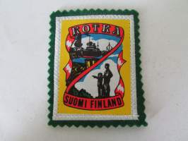 Kotka -Suomi -Finland -kangasmerkki / matkailumerkki / hihamerkki / badge -pohjaväri vihreä