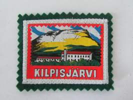 Kilpisjärvi-kangasmerkki / matkailumerkki / hihamerkki / badge -pohjaväri vihreä