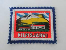 Kilpisjärvi -kangasmerkki / matkailumerkki / hihamerkki / badge -pohjaväri sininen