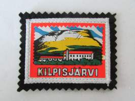 Kilpisjärvi -kangasmerkki / matkailumerkki / hihamerkki / badge -pohjaväri musta