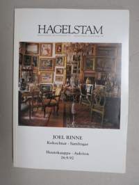 Joel Rinne Kokoelmat - Hagelstam Huutokauppa - Auktion 26.9.1992 -huutokauppaluettelo