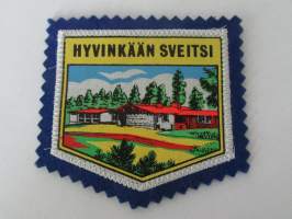 Hyvinkää - Sveitsi -kangasmerkki / matkailumerkki / hihamerkki / badge -pohjaväri sininen