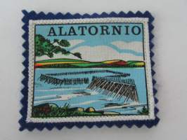 Alatornio -kangasmerkki / matkailumerkki / hihamerkki / badge -pohjaväri sininen