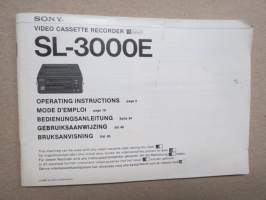 Sony Vide cassette Recorder SL-3000E Operating instructions, Mode d´emploi, Bedienungsanleitung, Gebruiksaanwijzing, Bruksanvisning -monikielinen käyttöohje