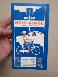 Automobilveier i Nord-Norge - KNA Bilkarta 1964 - Pohjois-Norja, tiekartta