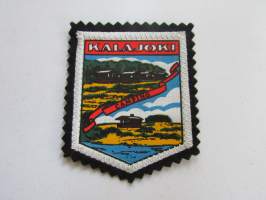 Kalajoki Camping -kangasmerkki / matkailumerkki / hihamerkki / badge -pohjaväri musta