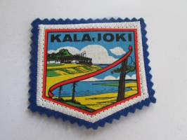 Kalajoki -kangasmerkki / matkailumerkki / hihamerkki / badge -pohjaväri sininen