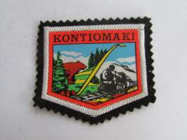 Kontiomäki -kangasmerkki / matkailumerkki / hihamerkki / badge -pohjaväri musta