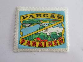 Pargas - Parainen -kangasmerkki / matkailumerkki / hihamerkki / badge -pohjaväri valkoinen