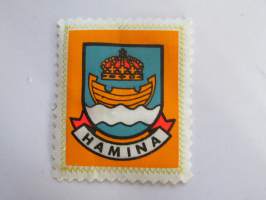 Hamina - kangasmerkki / matkailumerkki / hihamerkki / badge -pohjaväri valkoinen