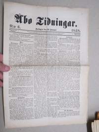 Åbo Tidningar 1858 nr 6, 22.1.1858 -sanomalehti