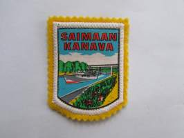 Saimaan kanava -kangasmerkki / matkailumerkki / hihamerkki / badge -pohjaväri keltainen