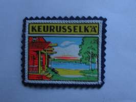 Keurusselkä -kangasmerkki / matkailumerkki / hihamerkki / badge -pohjaväri sininen