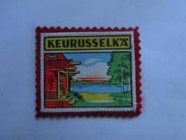 Keurusselkä -kangasmerkki / matkailumerkki / hihamerkki / badge -pohjaväri Punainen