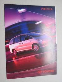 Toyota Previa -myyntiesite / sales brochure