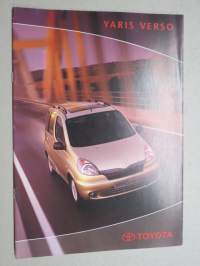 Toyota Yaris Verso -myyntiesite / sales brochure