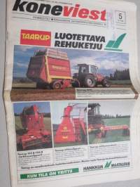 Koneviesti 1992 nr 5 - Nokka grassliner 2000 - Hinattava tarkkuussilppuri, Kyntöä neliauralla, Tume P 1350 Tarkkuutta ja tehokkuutta, Kotoisen rehun tekijät, ym.