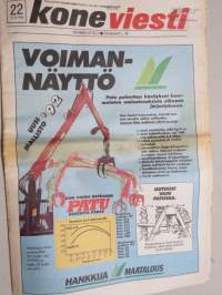 Koneviesti 1992 nr 22 - Vuoden viat, Turengista tulevaisuuden teknologiaa, Agrolux AX - uusi terämalli, Monitoimikone moneen lähtöön, Uudet symboli-standardit, ym.