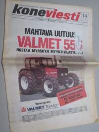 Koneviesti 1990 nr 14 - kesän 1990 vetokilpailut Vaasassa, Fiat-Ford -kauppa jouduttaa Euroopan traktoriunionia?, Agroma Oy:n työkoneille 