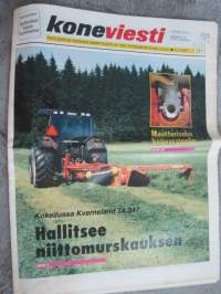 Koneviesti 1997 nr 19 - Traktorirenkaiden talviominaisuudet puntariin, Kverneland TA 347 - niittomurskain, Case IH Quadtrac - Linkkukumitelatraktori, ym.