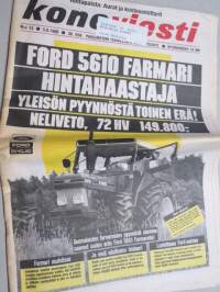 Koneviesti 1988 nr 13 - Säilörehun esikuivaus kasvussa, Ford 4110 - Maasta se pienikin ponnistaa, Konekentän laidalta - Kuka mitäkin myy?, ym.