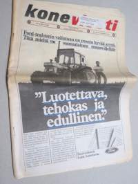 Koneviesti 1984 nr 15 - Perunan tie on vaaroja täynnä, Fiatagri 80-90 DT, Fiatagri 90-sarja, Risto Knaapi - Työkoneiden voimainoton pikakytkentä ratkaistu?, ym.