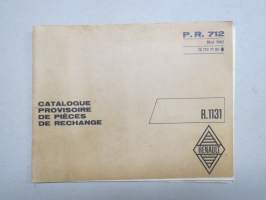 Renault R.1131 - P.R.712 Catalogue provisoire de piéces de rechange -parts catalogue, supplementary / varaosaluettelon lisäosa