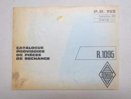 Renault R.1095 - P.R.753 Catalogue provisoire de piéces de rechange -parts catalogue, supplementary / varaosaluettelon lisäosa