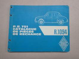 Renault R.1094 - P.R.751 Catalogue de piéces de rechange -parts catalogue, supplementary / varaosaluettelon lisäosa