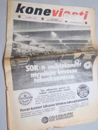 Koneviesti 1981 nr 5 - Vaihtokonekauppa, Koneviestin lukijat selvittivät: Traktoreiden heikot kohdat 3.osa, Nauhakylvö kiinnostaa nyt Keski-Euroopassa, ym.