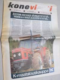 Koneviesti 1981 nr 16 - Onneksi on ylikapasiteettia, John Deere 1640 -neliveto, Vakuutusyhtiön valtakirja ei kelvannut käsrahaksi, kolme yhtä vastaan, ym.