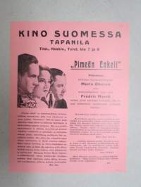 Pimeän Enkeli, pääosissa Merle Oberon, Fredric March, esitys Kino Tapanila -elokuvajuliste / movie poster