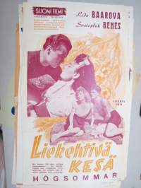 Liekehtivä kesä - Högsommar, pääosissa Lida Baarova, Svatopluk Benes -elokuvajuliste / movie poster