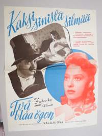 Kaksi sinistä silmää - Två blåa ögon, pääosissa Zita Szeleczky, Jozsef Timar -elokuvajuliste / movie poster