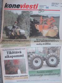 Koneviesti 2002 nr 14 - Tekijästä teettäjäksi, Karhoja yhdistämällä tehokkuus tuplaksi, Maatalouskeskosta Massikka-kauppias - Uudelle edustukselle oma organisaatio.