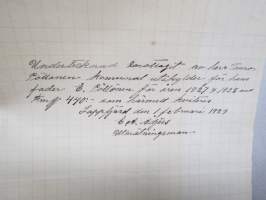 Undertecknad emottagit av herr Tauno Pöllänen kommunal... Lappfjärd den 1 februari 1929 E.A. Adjers? -asiakirja / dokumentti