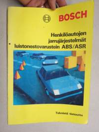 Henkilöautojen jarrujärjestelmät luistonestovarustein ABS / ASR - Bosch Teknistä tietoutta