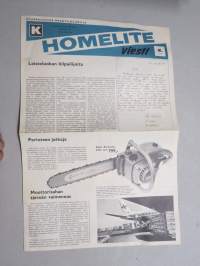 Homelite viesti 1969 nr 2 (moottorisaha) -asiakaslehti / myyntiesite