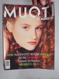 Muoti ja kauneus 1990 nr 2 -muotilehti -mukana kaava-arkki / fashion magazine