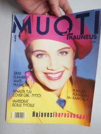 Muoti ja kauneus 1989 nr 9 -muotilehti -mukana kaava-arkki / fashion magazine
