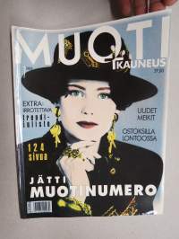 Muoti ja kauneus 1989 nr 7 -muotilehti -mukana kaava-arkki / fashion magazine