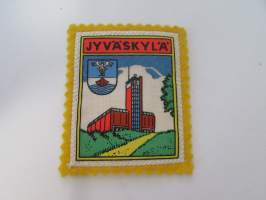 Jyväskylä -kangasmerkki / matkailumerkki / hihamerkki / badge -pohjaväri keltainen
