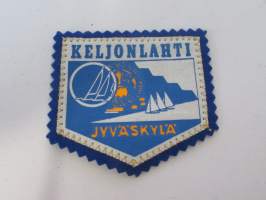 Keijonlahti -Jyväskylä -kangasmerkki / matkailumerkki / hihamerkki / badge -pohjaväri sininen