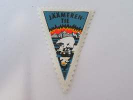 Jäämerentie -kangasmerkki / matkailumerkki / hihamerkki / badge -pohjaväri valkoinen